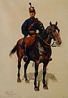 Jean Baptiste Edouard Detaille Wall Art - Un soldat de la cavalerie